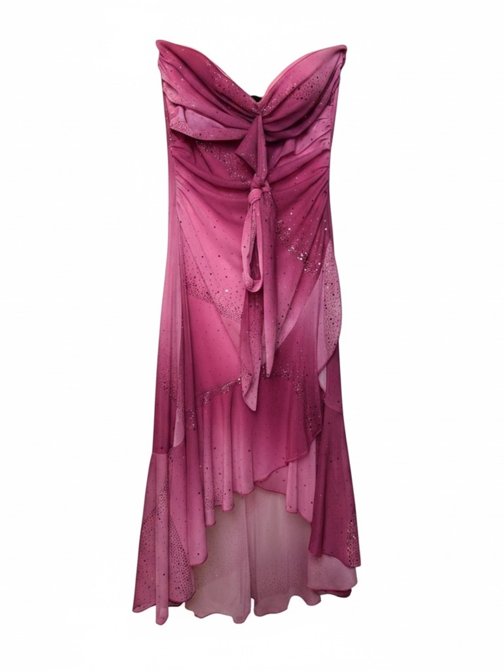 Taboo Pink Ombre Strapless High-Low Chiffon Dress - Picture 2 of 13